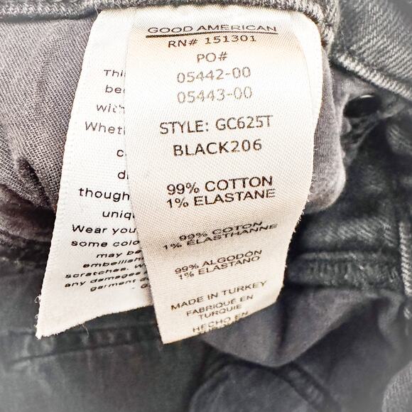 Good American Curve Straight Leg GC625T Denim jeans Charcoal Wash 206 Size 27 - Picture 7 of 8